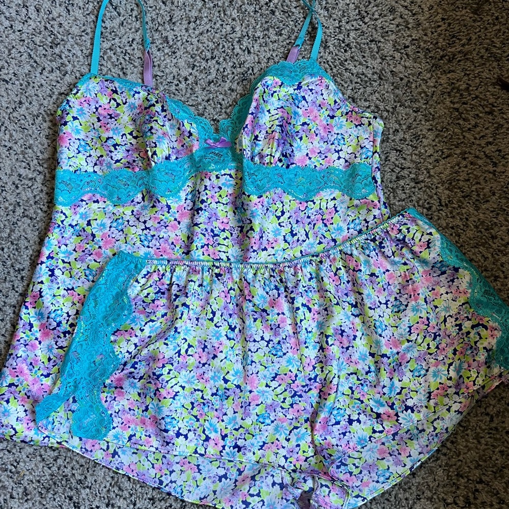 Victoria’s Secret matching sleep short and tank set.